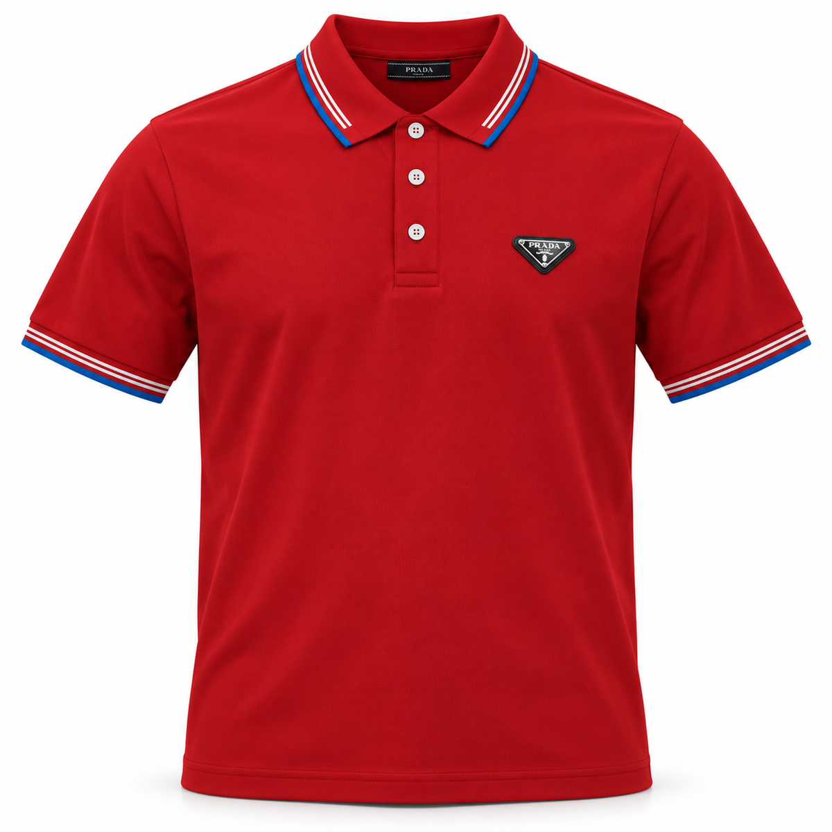 🔴 Polo rojo con logo Prada