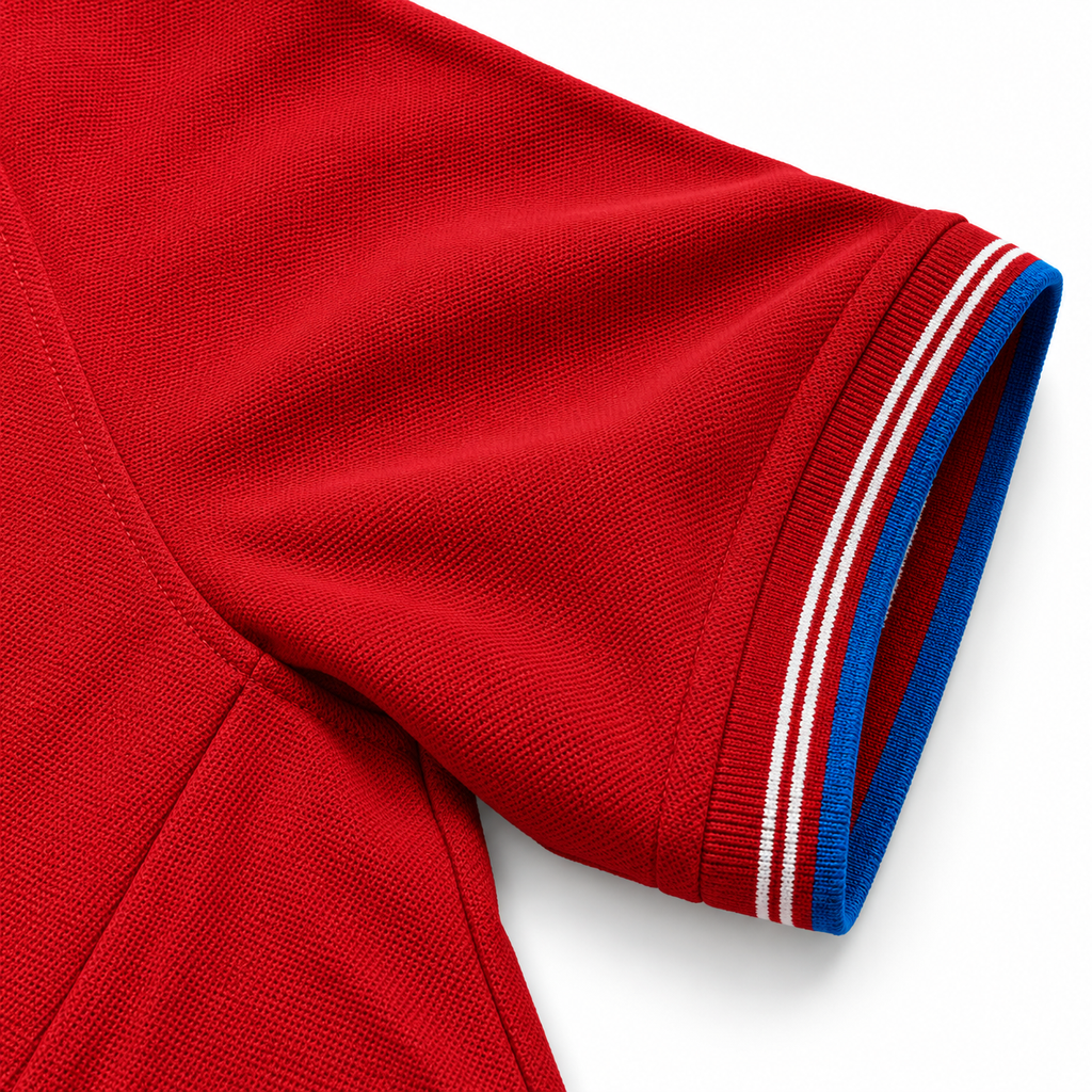 🔴 Polo rojo con logo Prada