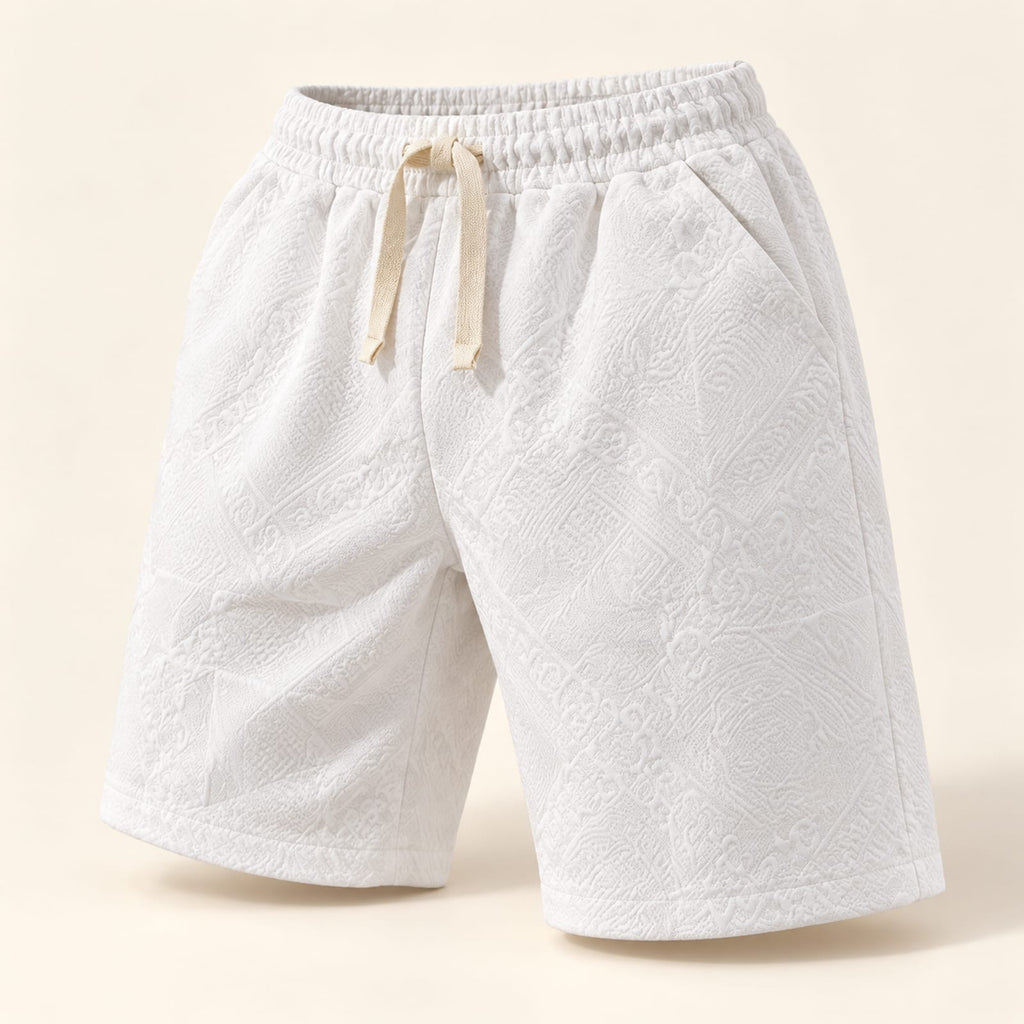 Short blanco con textura en relieve