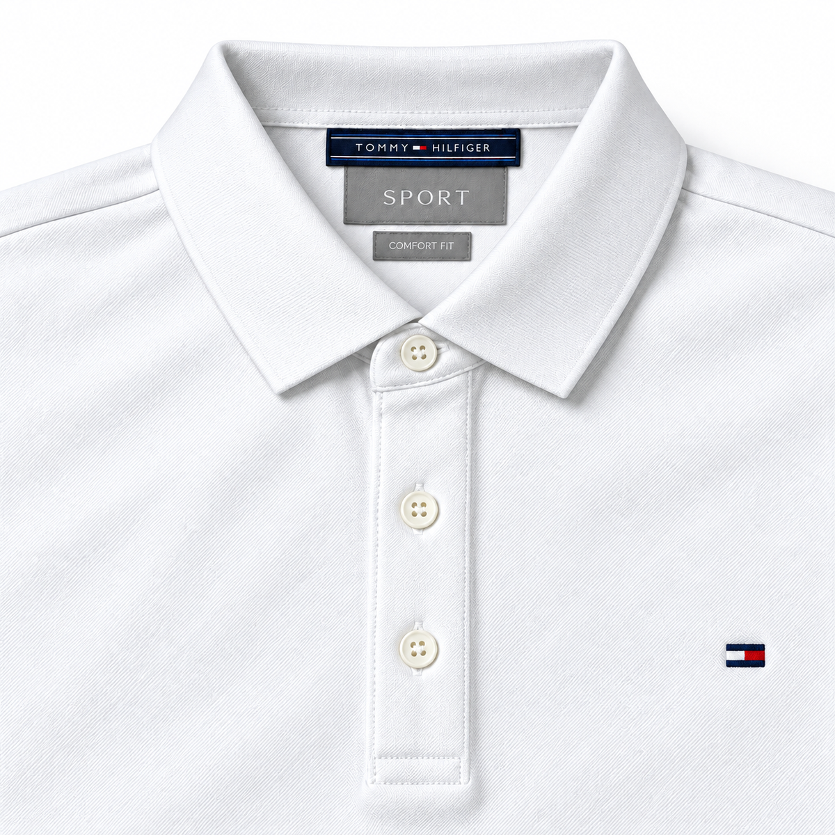 Polo Tommy Hilfiger Sport blanco con logo en el pecho