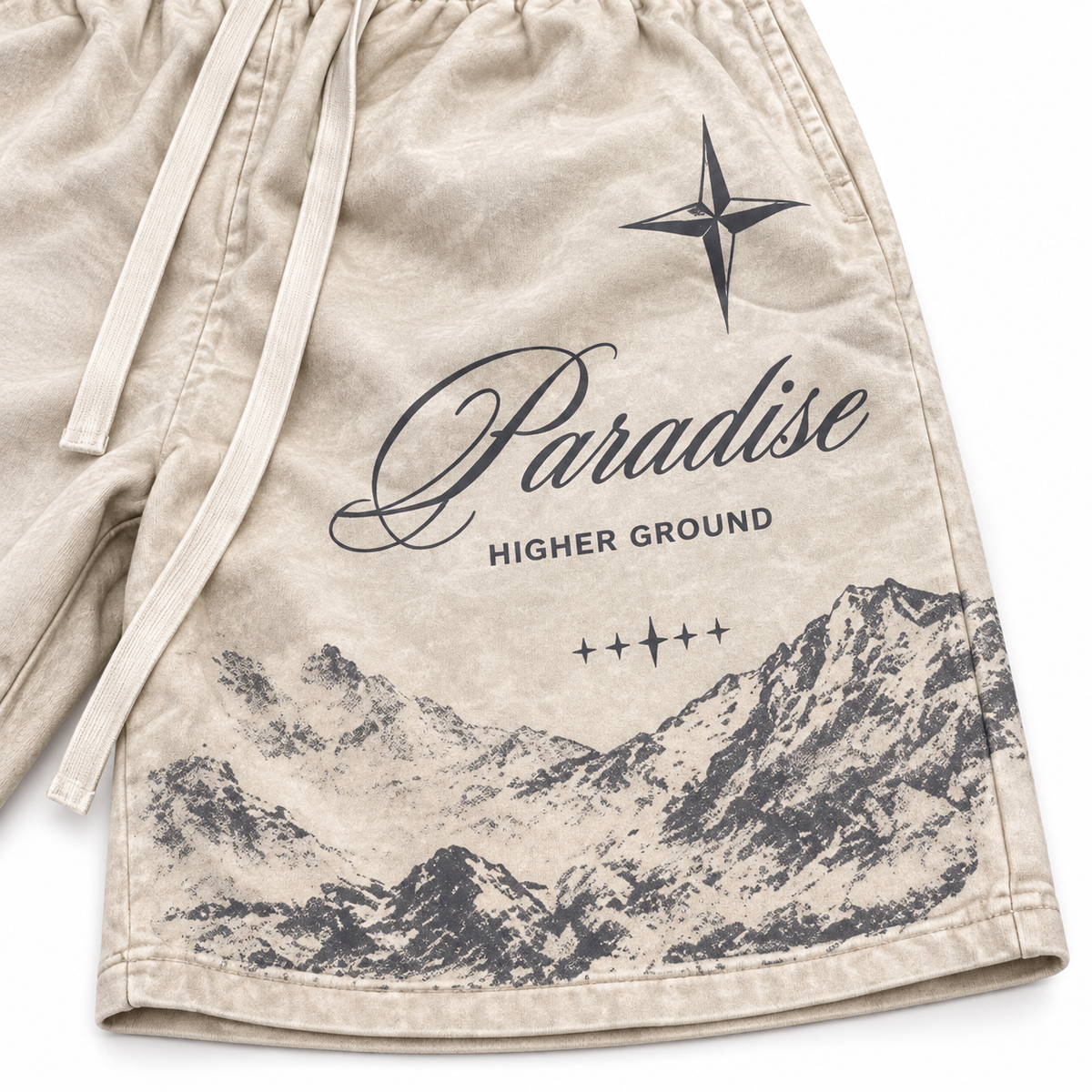 Pantaloneta Paradise Higher Ground – Crema 🤍🏔️