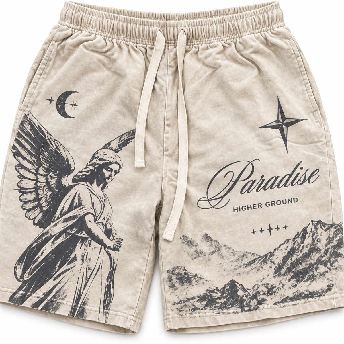 Pantaloneta Paradise Higher Ground – Crema 🤍🏔️
