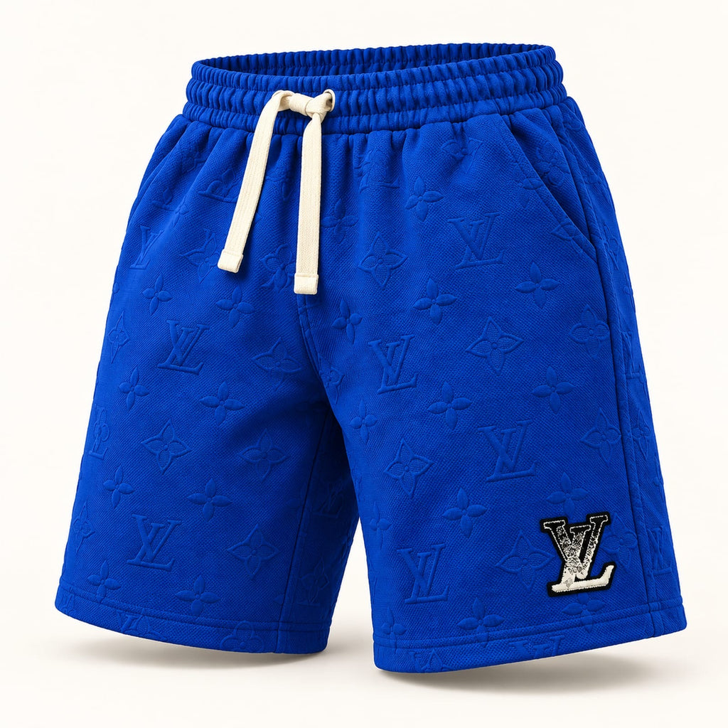 Short azul con textura en relieve