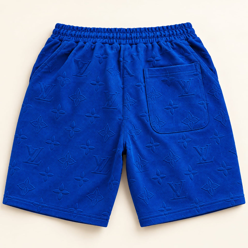 Short azul con textura en relieve
