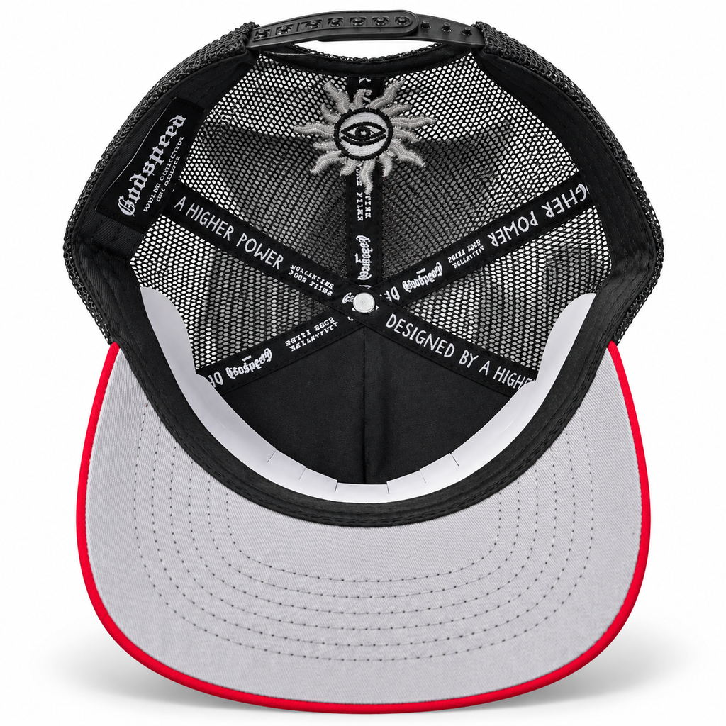 Gorra Trucker Godspeed 4ever Negra y Roja
