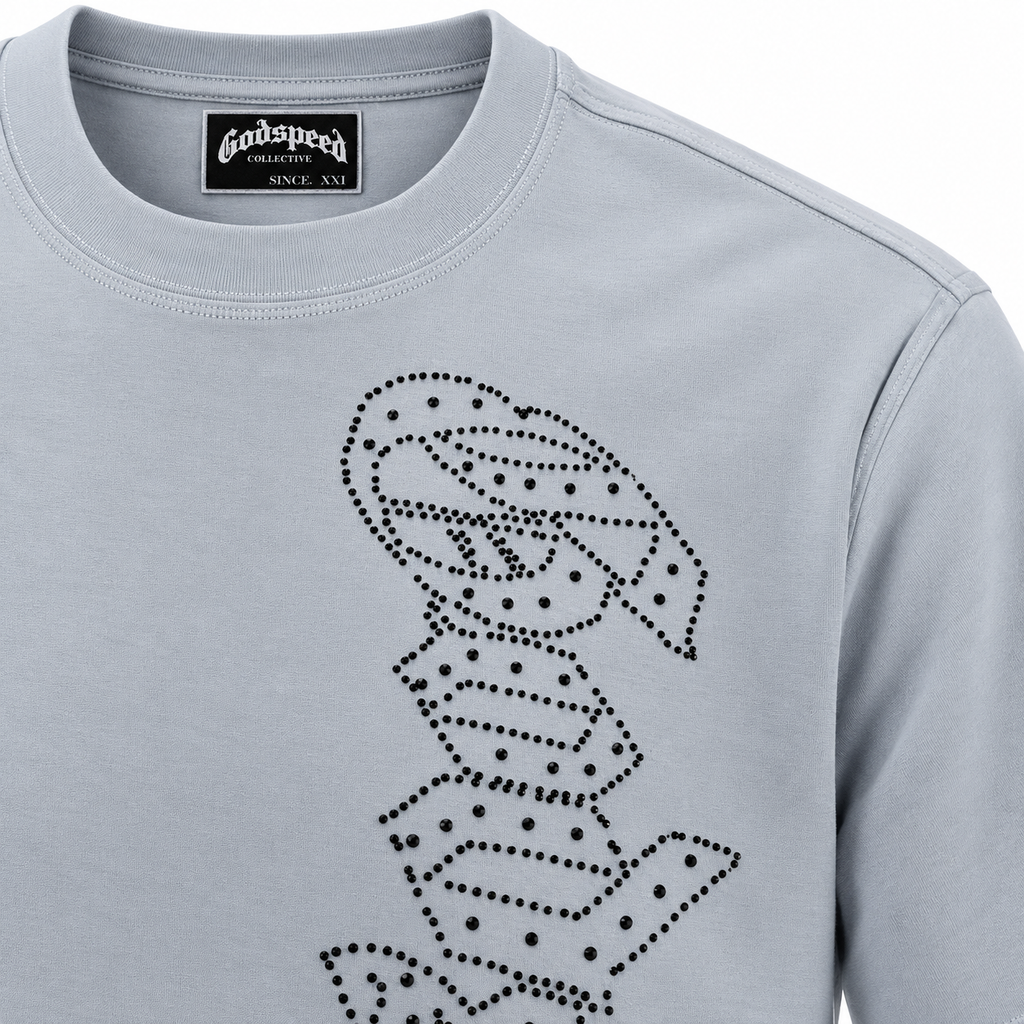 🩶 Camiseta Godspeed Vertical – Gris Claro