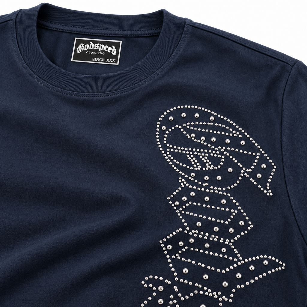 🔵 Camiseta Godspeed Vertical – Azul Marino