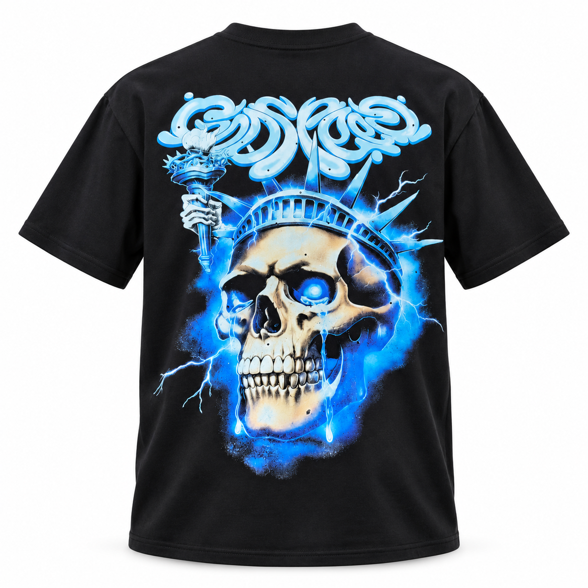 🖤 Camiseta Godspeed negra – Liberty Skull ⚡