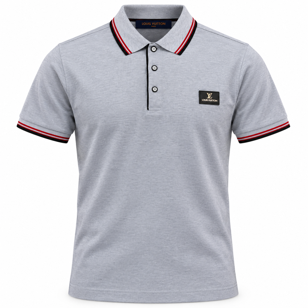 Polo gris con detalles a contraste 🩶