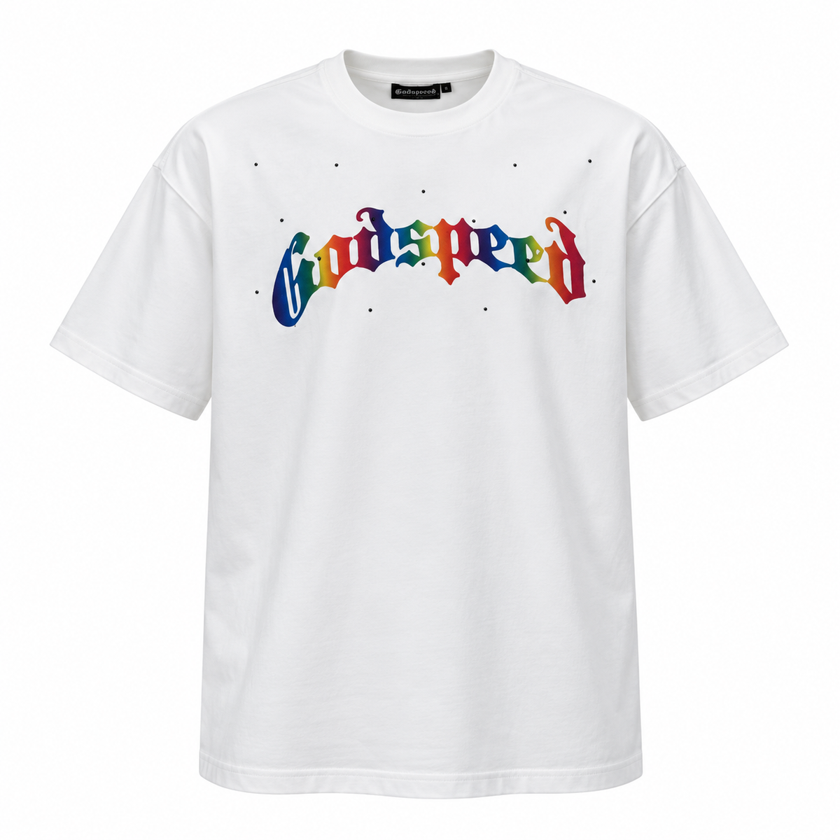 🤍 Camiseta Godspeed Goblin Rainbow – Blanca