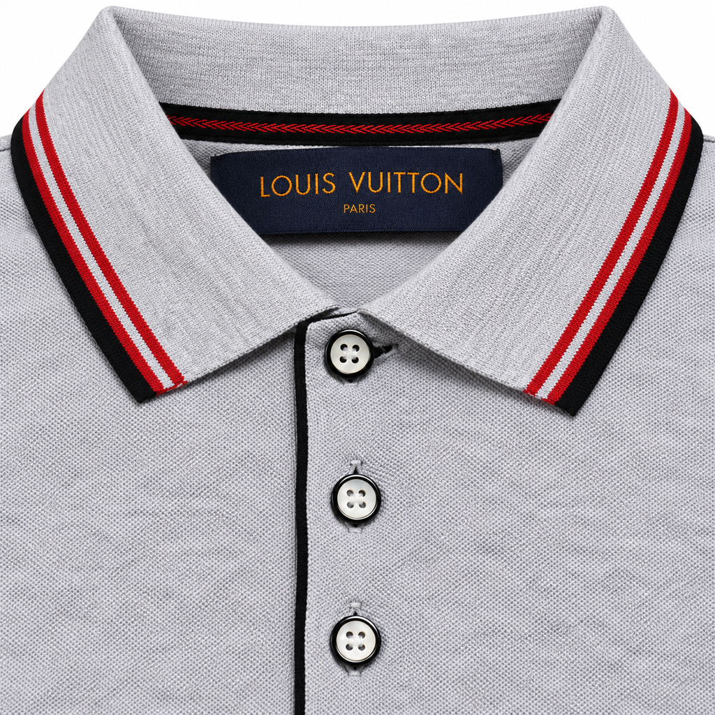 Polo gris con detalles a contraste 🩶
