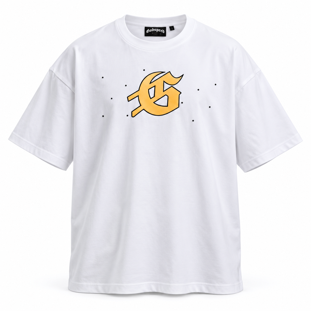 🤍 Camiseta Godspeed blanca – Racing Skull ⚡