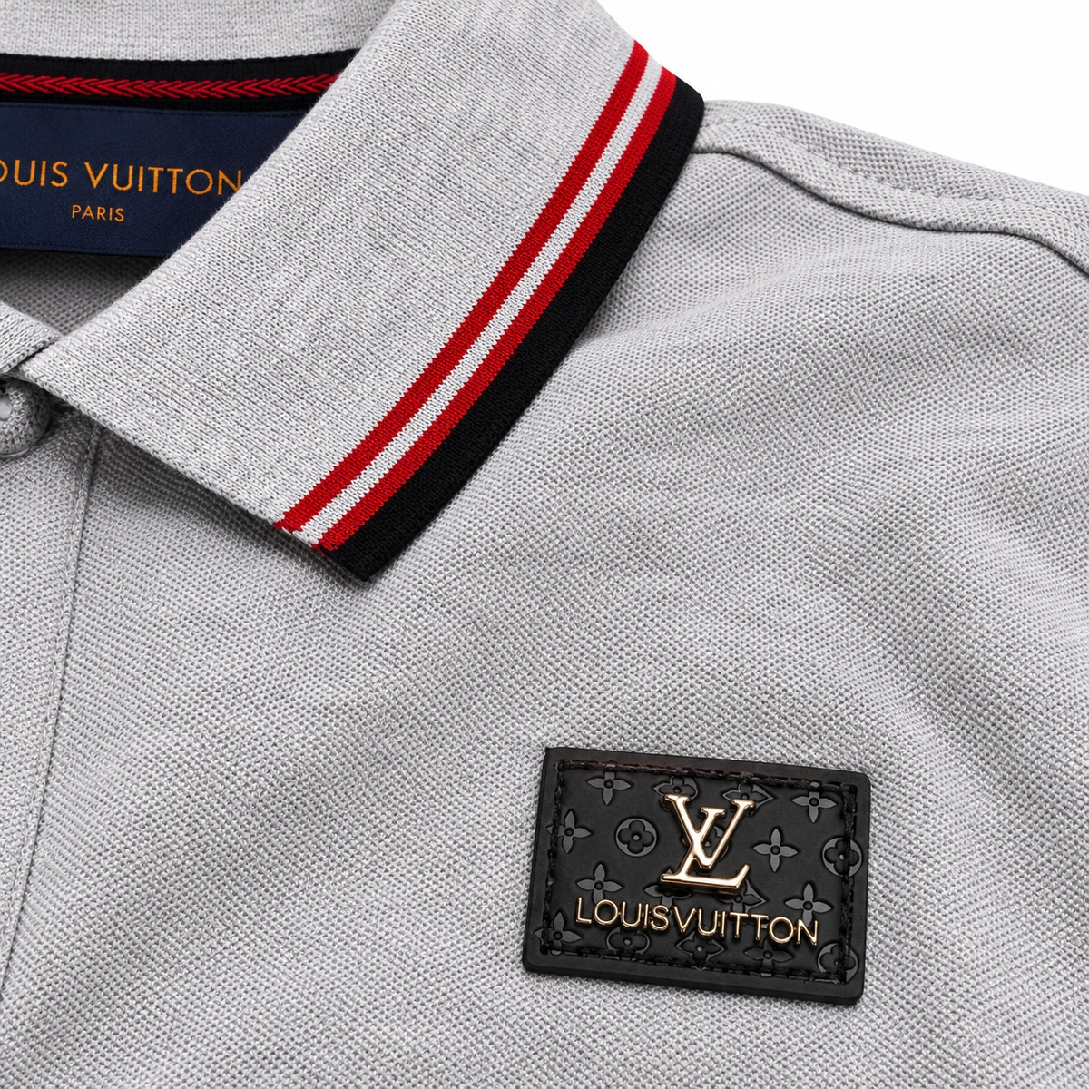 Polo gris con detalles a contraste 🩶