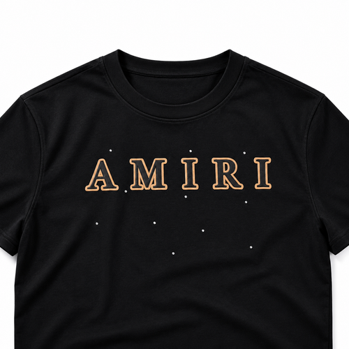 Conjunto AMIRI negro y crema con pantaloneta de monograma